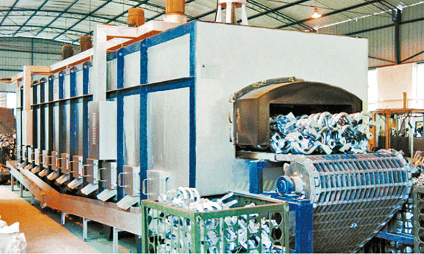 Conveyor belt type aluminum alloy inlet branch pipe desanding furnace