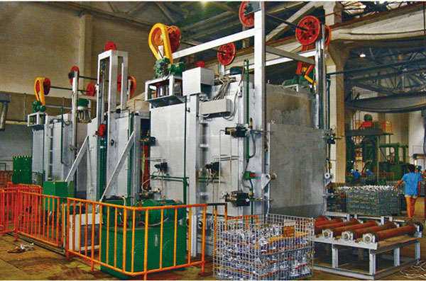 Roller type aluminum alloy solid solution heat treatment line