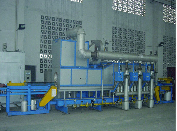 Gas heated aluminum rod pushing furnace